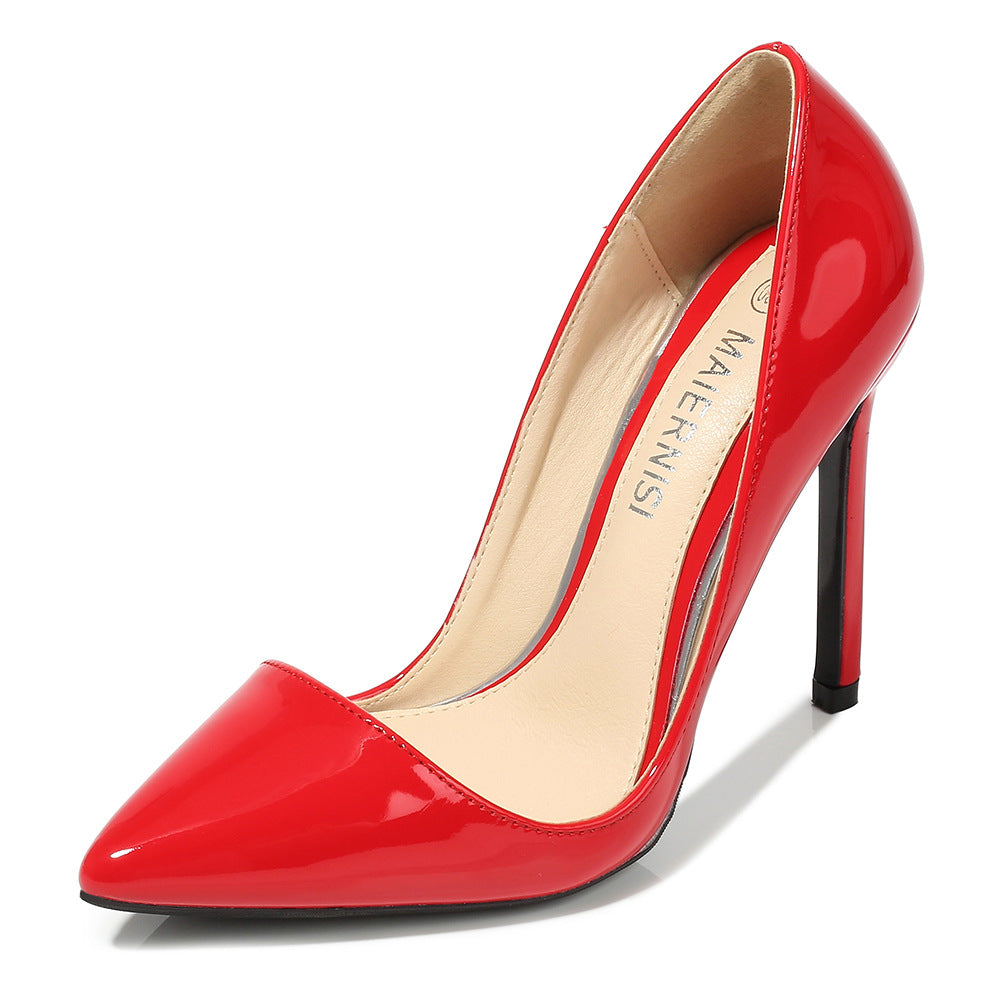 Women Candy Color Pointed Toe Shallow Stiletto Heel Pumps