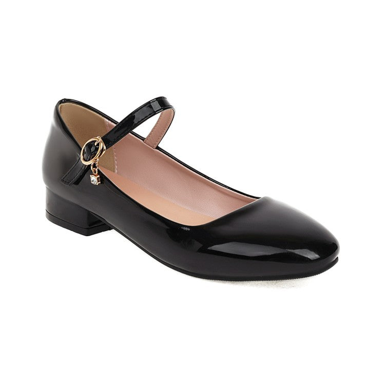 Square Toe Mary Janes Low Heels Women Pumps