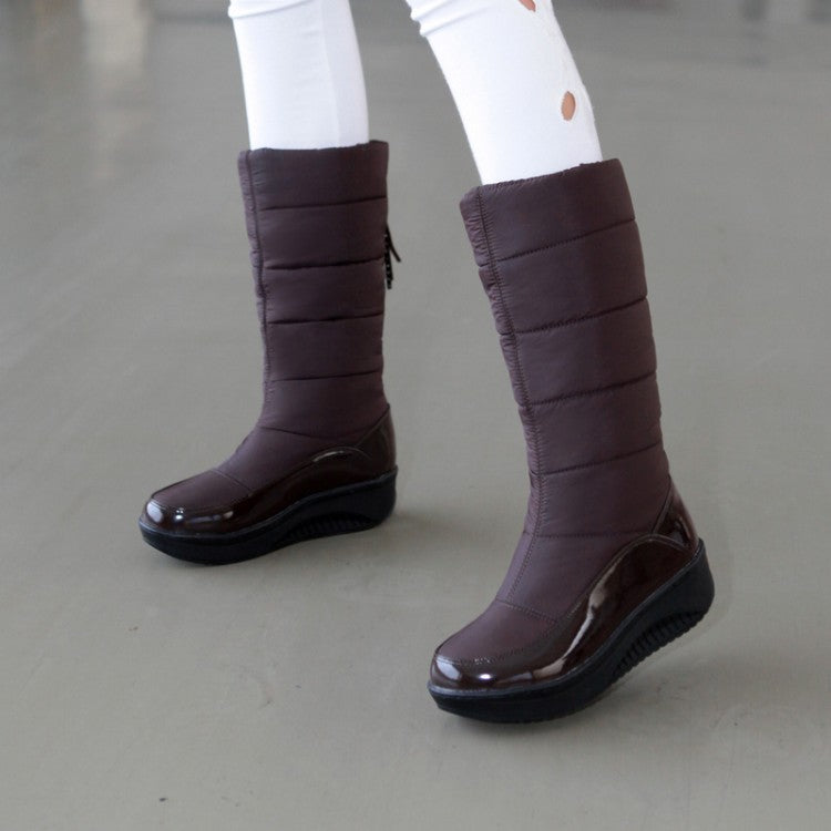 Women Tassel Wedge Heels Down Tall Boots for Winter