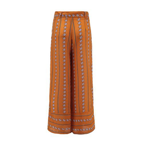 Printed Sexy Belt High Waist Loose Cropped Casual Wide-leg Straight Women Casual Pants