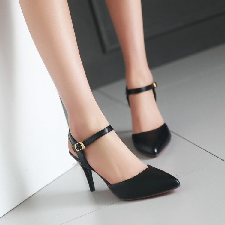 Women Pointed Toe Stiletto High Heel Sandals
