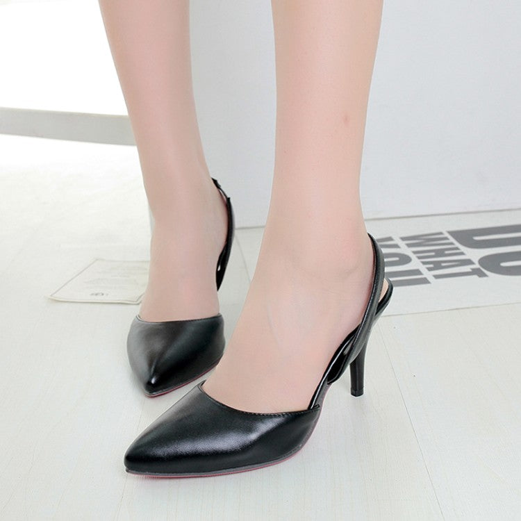 Women Hollow Out Pointed Toe High Heel Stiletto Sandals
