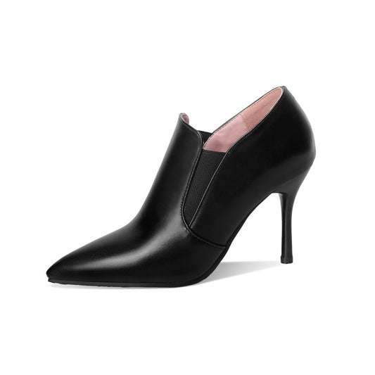 Women Pointed Toe Stretch Stiletto Heel Ankle Boots