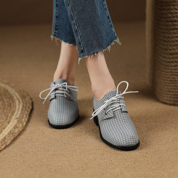 Women Lace Up Oxford Shoes
