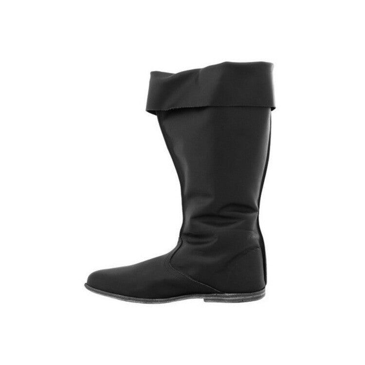 Women Crossed Tied Straps Fold Mid Calf Boots