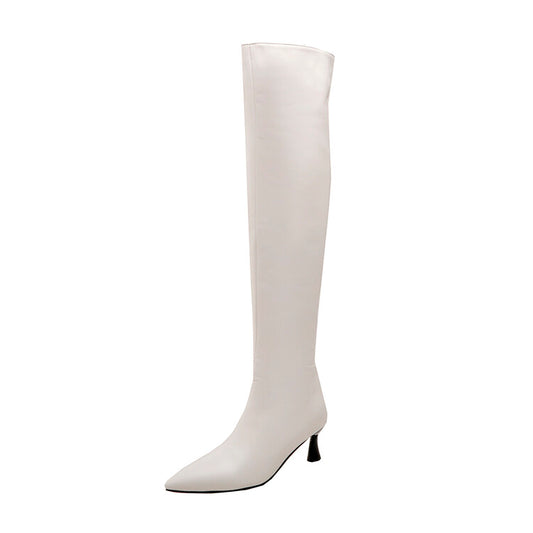 Women Pointed Toe High Heel Over-the-Knee Boots