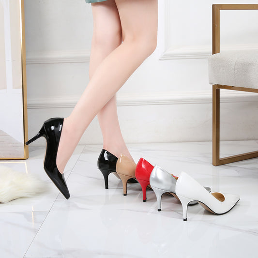 Women Pointed Toe Shallow Stiletto Heel Pumps