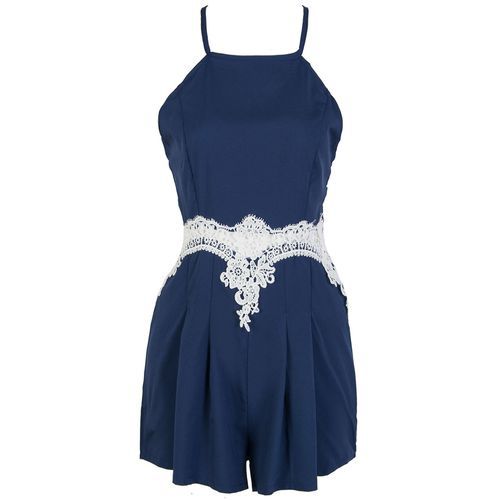 Japanese Style Lace Sexy Shoulder Lace-up Jumpsuits Shorts Women Jumpsuits