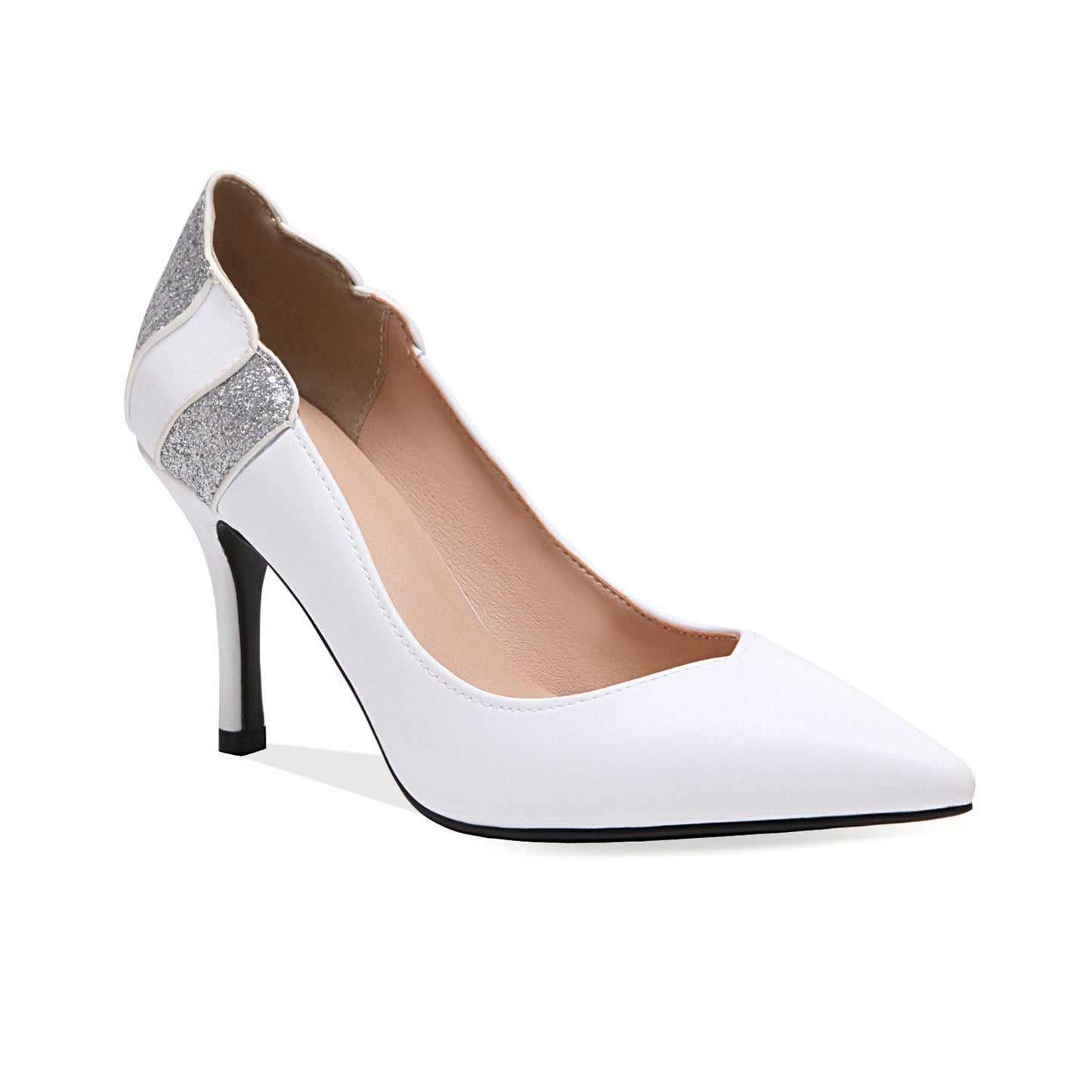 Women's Shoes High-heeled Shallow Super-fibre Pointed Toe Pumps