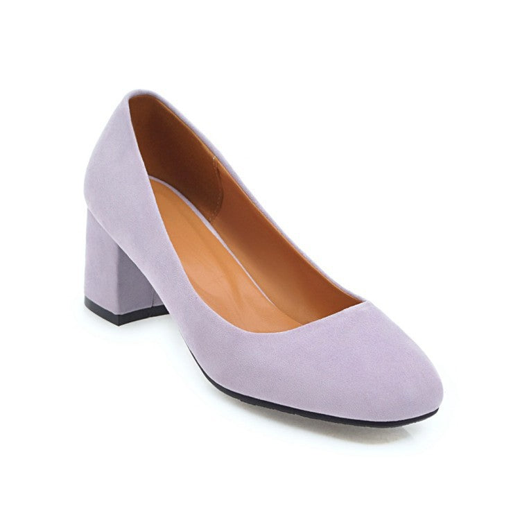 Coarse-heeled High Heeleds Frosted Shallow-mouth Square Head Wedding Shoes