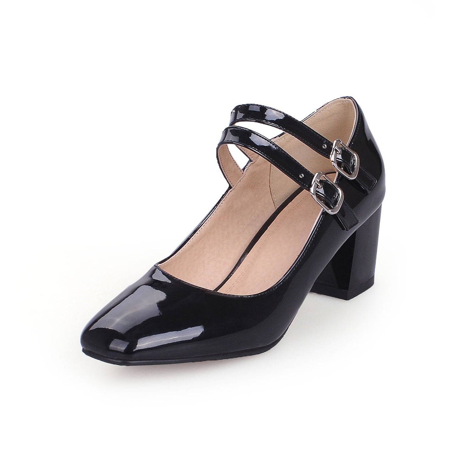 Square Head High Heeled Shallow Mouth Women Pumps