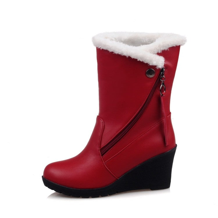 Woman Wedges Heels Short Snow Boots