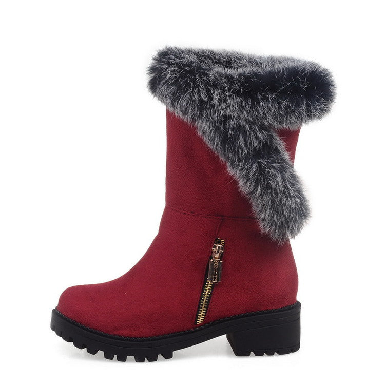 Woman Mid Heel Mid Calf Snow Boots
