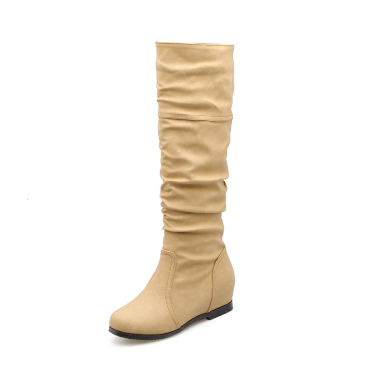 Woman Wedges Heel Knee High Boots