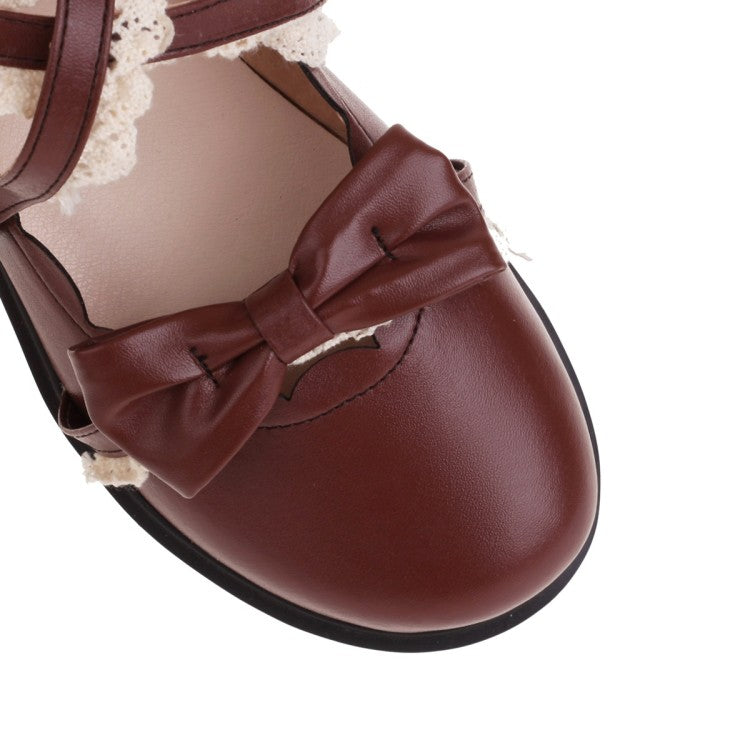 Woman Lolita Knot Flats Mary Jane Shoes