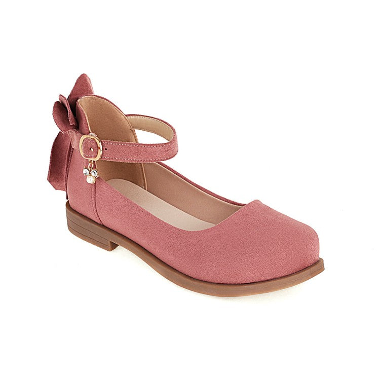 Woman Back Bowtie Flats Mary Jane Shoes