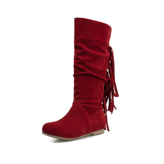 Tassel Mid Calf Boots for Woman