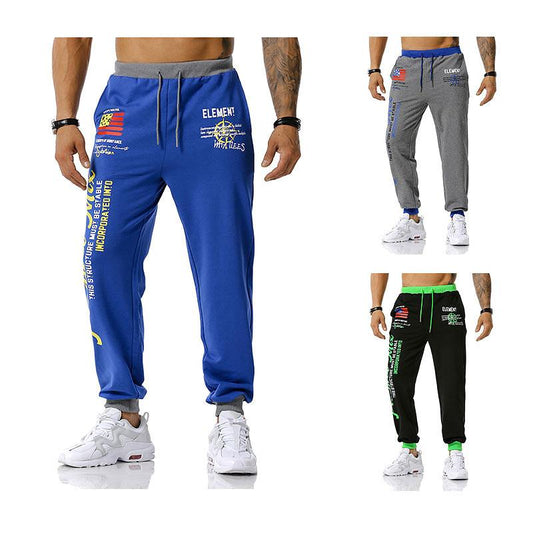 Men's National Flag Printing Out Door Sports Workout Football Training Jogger Pants