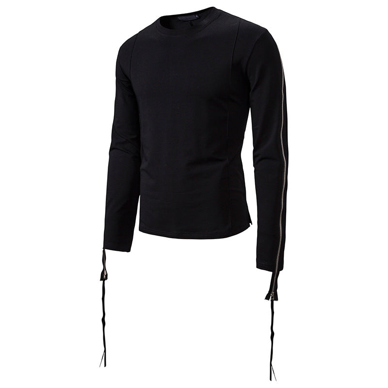 Men's Hollow Out Round Neck Long Hip-Hop Casual Fashion Sweater