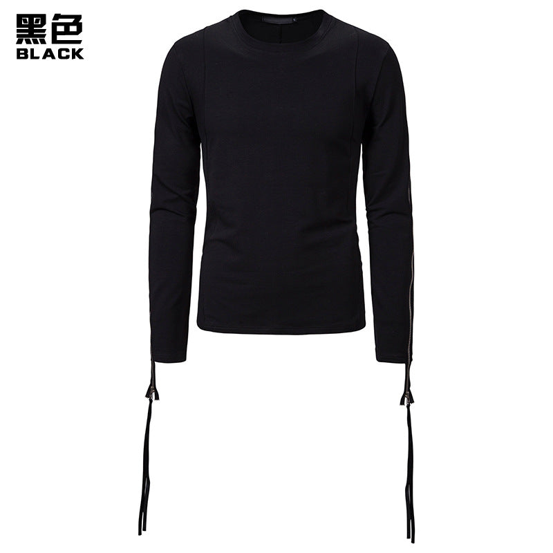 Men's Hollow Out Round Neck Long Hip-Hop Casual Fashion Sweater