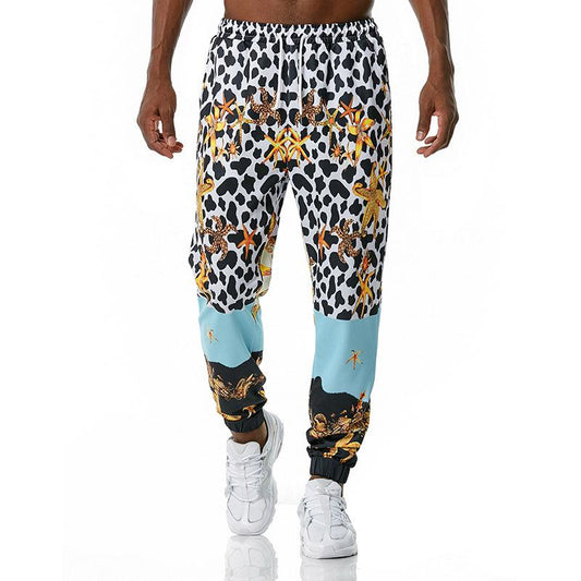 Men's 3D Leopard Print Retro Printing Casual Sports Jogger Pants