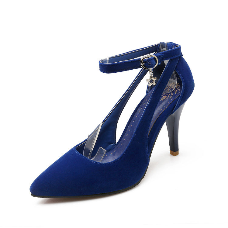 Woman Ankle Strap High Heel Pumps