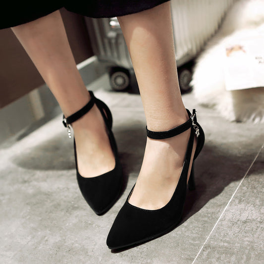 Woman Ankle Strap High Heel Pumps