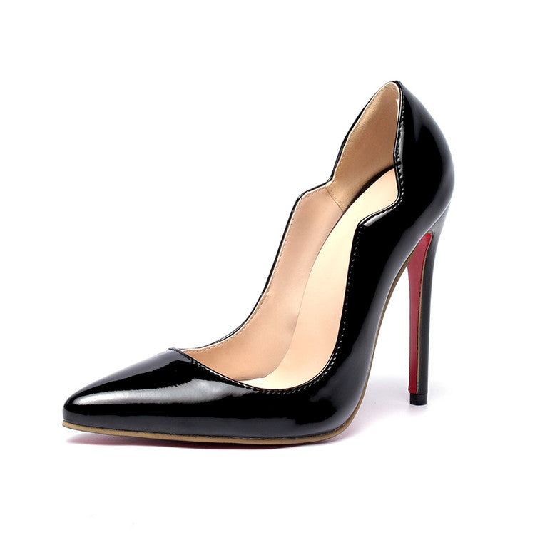 Woman Pointed Toe Patent Leather High Heels Stiletto Pumps