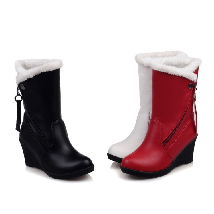 Woman Wedges Heels Short Snow Boots