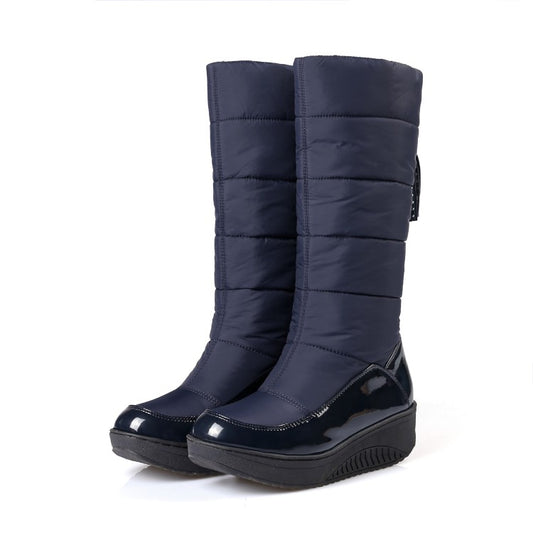 Women Tassel Wedge Heels Down Tall Boots for Winter