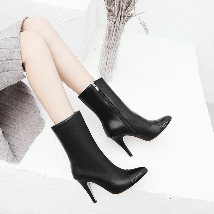Woman Pointed Toe High Heels Short Boots