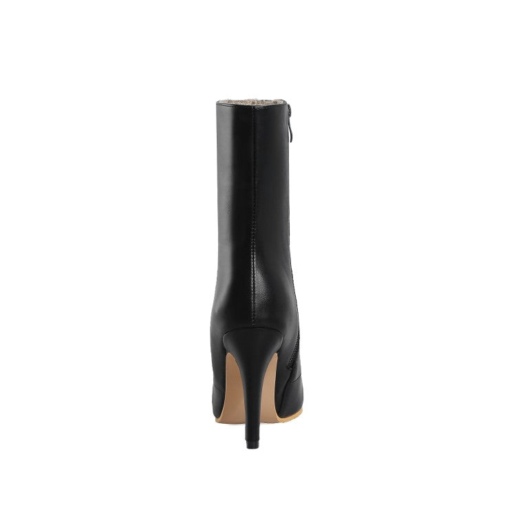 Woman Pointed Toe High Heels Short Boots