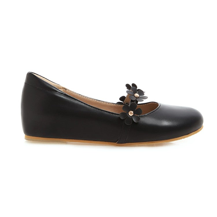 Woman Flowers Flats Mary Jane Shoes