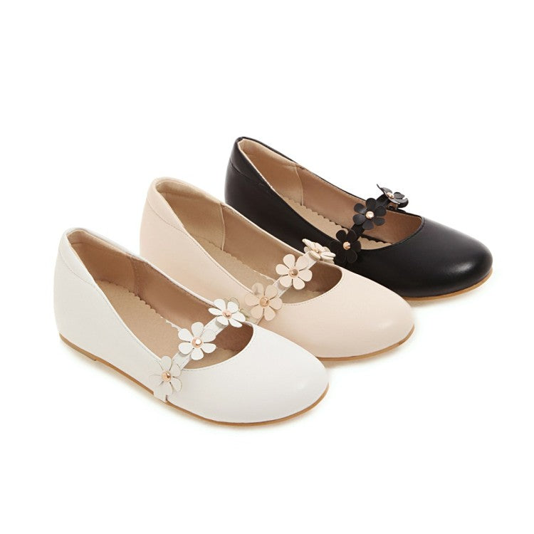 Woman Flowers Flats Mary Jane Shoes