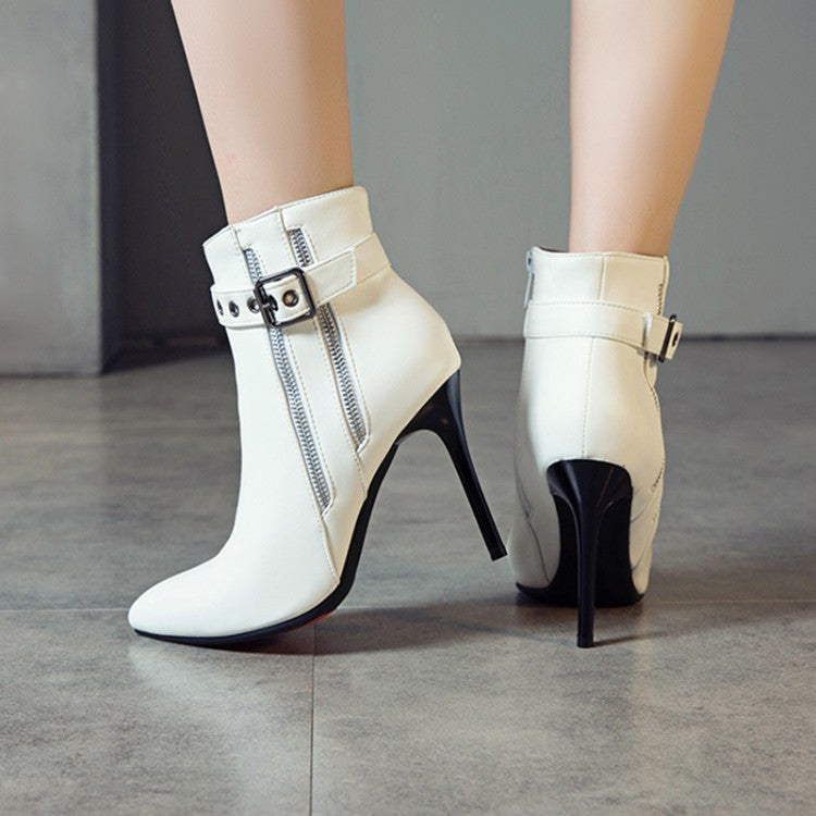 Woman Pointed Toe High Heel Short Boots