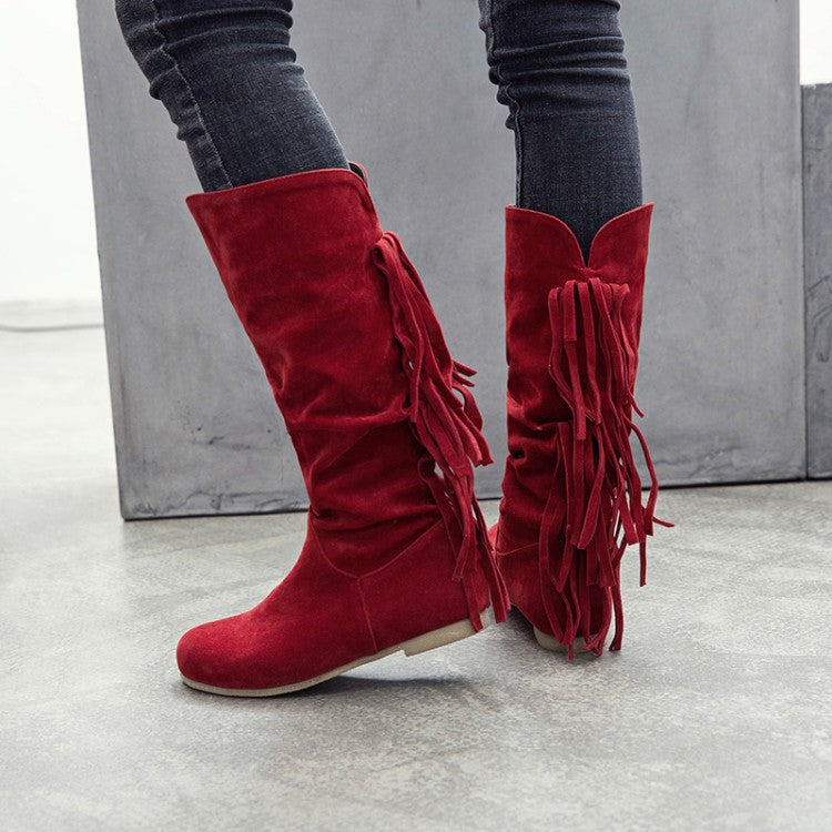 Tassel Mid Calf Boots for Woman