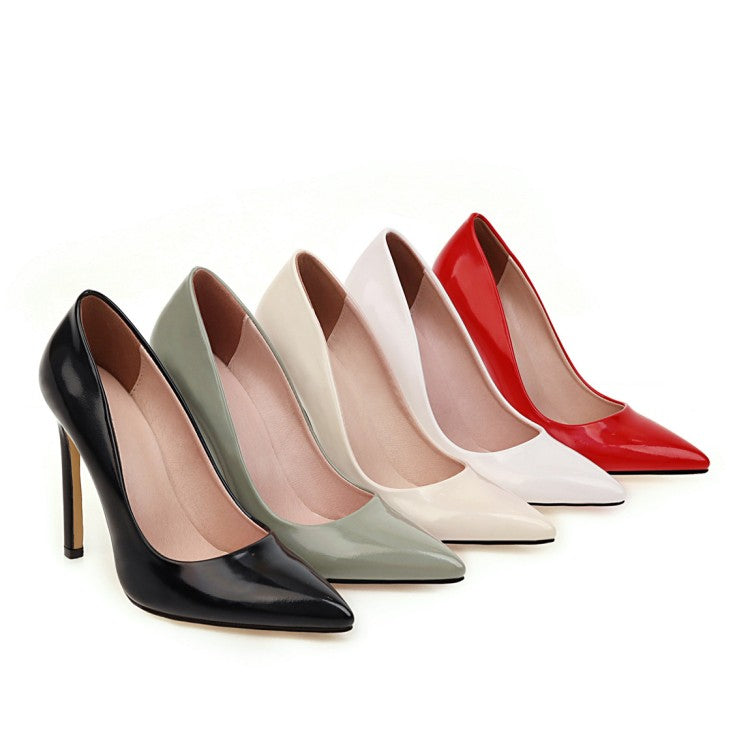 Woman Patent Leather High Heel Stiletto Pumps
