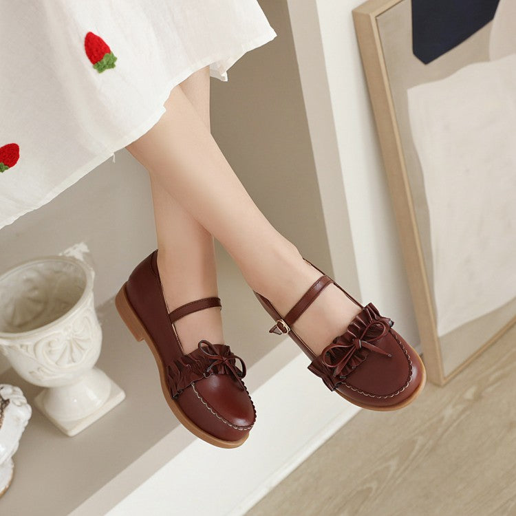 Woman Knot Flats Mary Jane Shoes