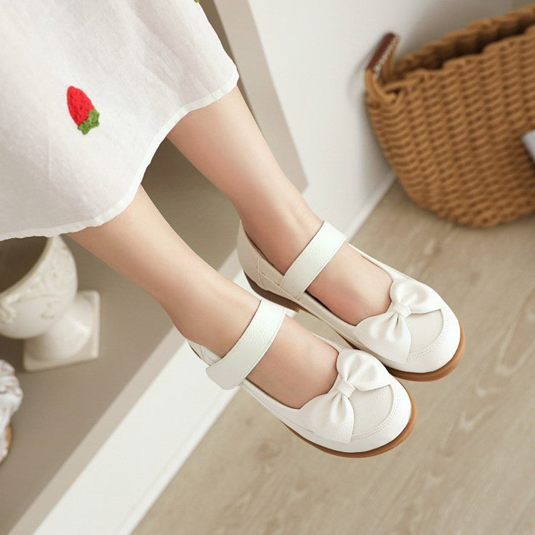 Woman Bowtie Flats Mary Jane Shoes
