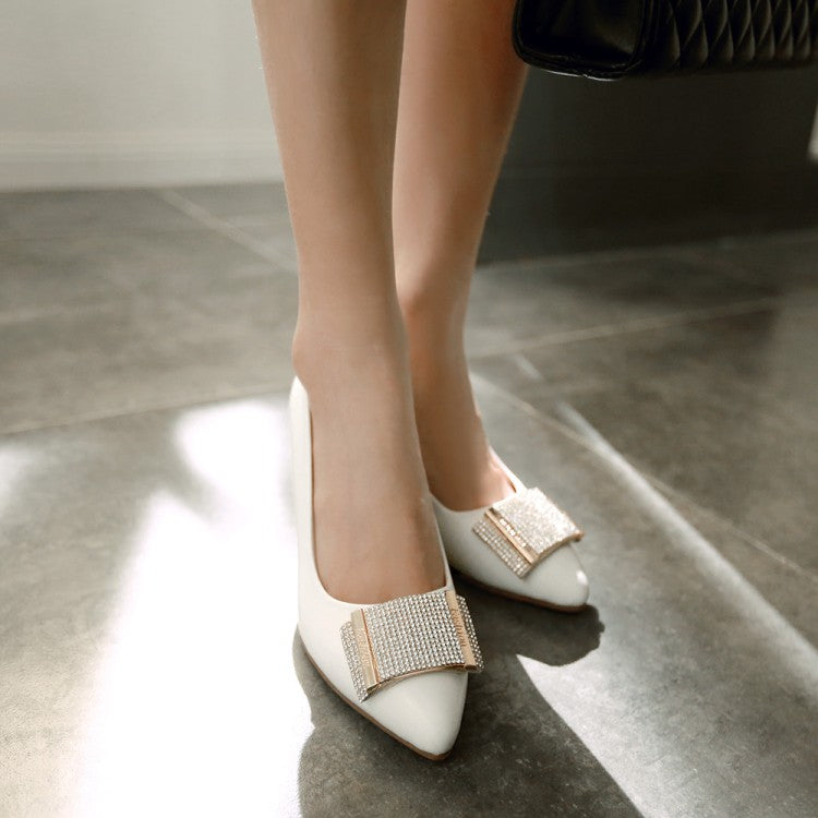 Women Heels Rhinestone Platform Wedge Shoes