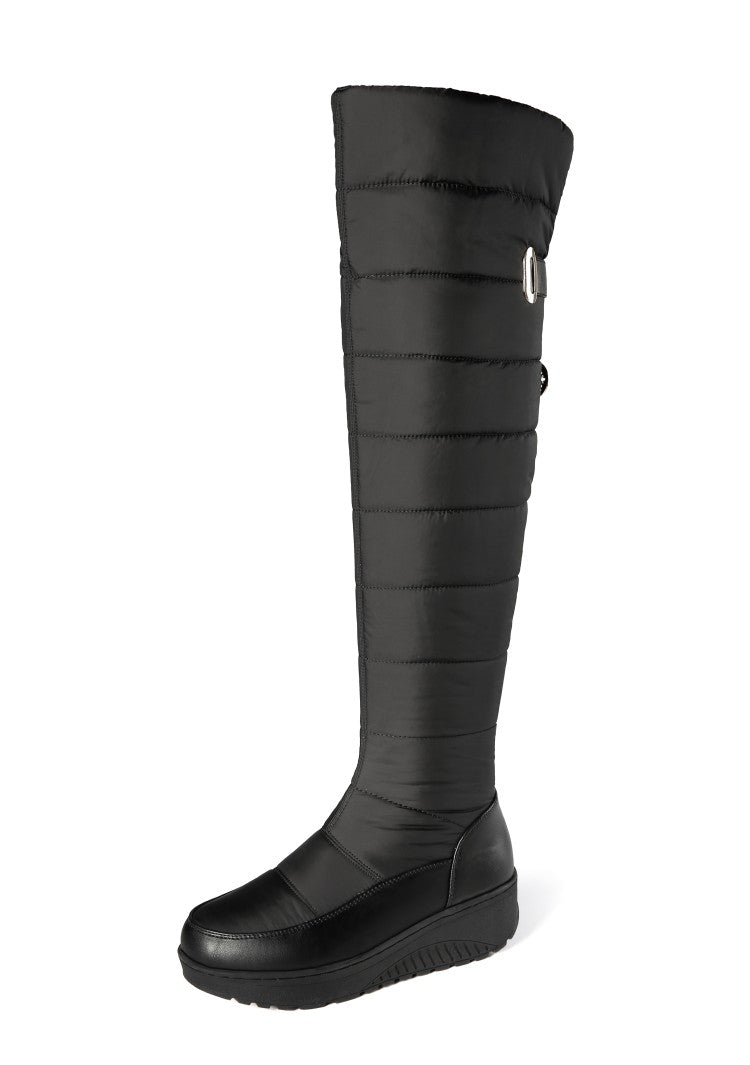 Women Waterproof Platform Wedge Heels Down Over the Knee Boots for Winter