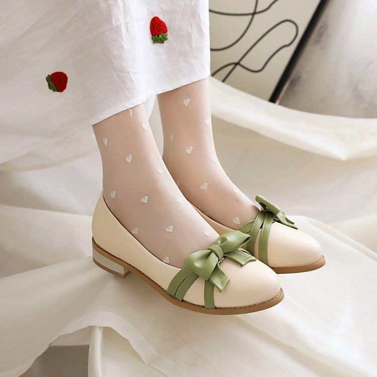 Woman Bow Tie Flats Mary Jane Shoes