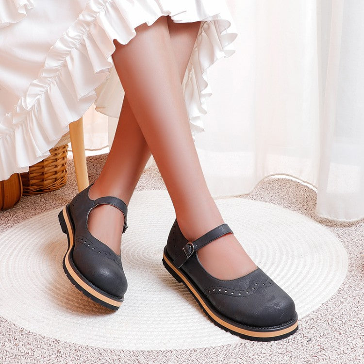 Women Laser Mary Jane Flats Shoes