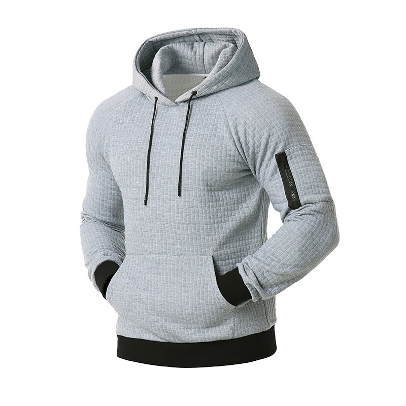 Men's Hollow Out Cotton Sports Casual Hooded Sweater Blazer Hoodies