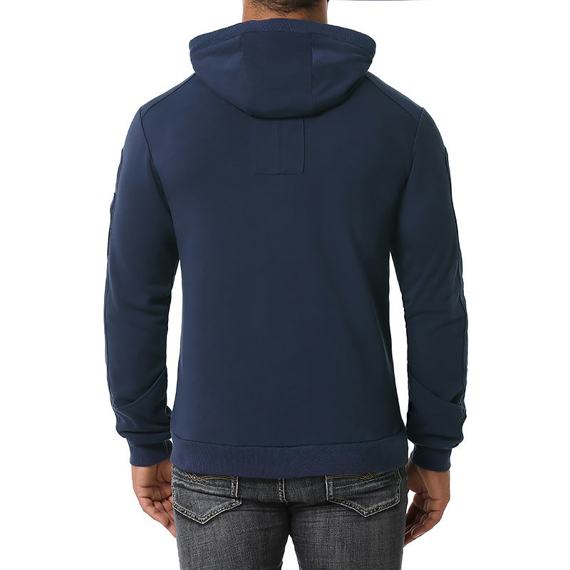 Men's Sports Hooded Helical Split Joint Sweater Hooded Blazer Hoodies