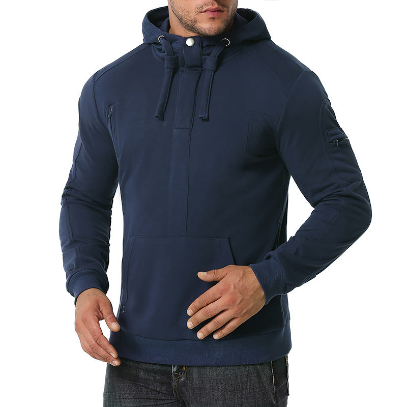 Men's Sports Hooded Helical Split Joint Sweater Hooded Blazer Hoodies