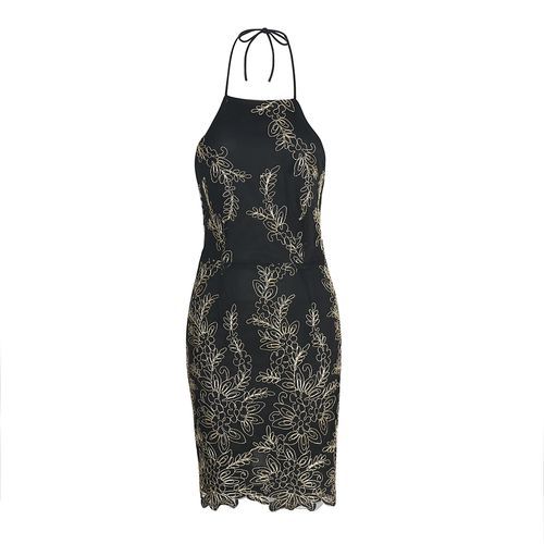 Lace Embroidered Formal Halter Sexy Backless Slim Women's Dresses