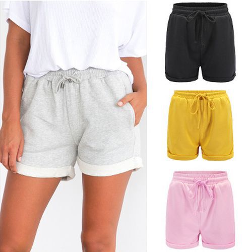 Fashion Rolled Edge Travel Holiday Short Women Casual Pants