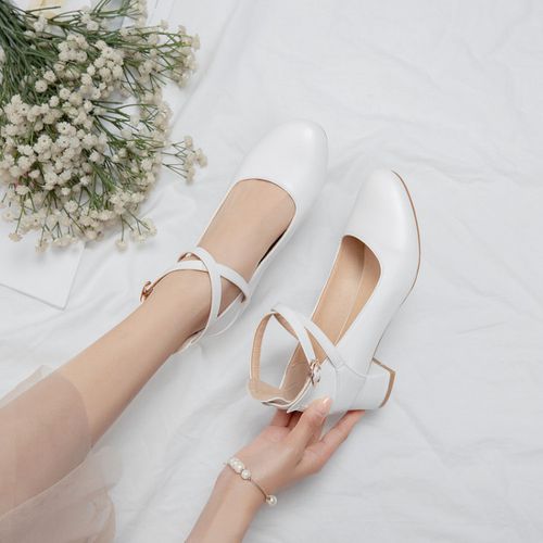 Women Buckle Ankle Strap Pumps Chunky Heels Shoes