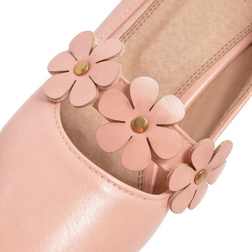 Women Flower Pumps Low Heeled Shoes